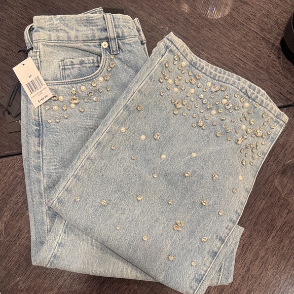 Blank NYC Light Blue Embellished Jeans - Picture 1 of 3
